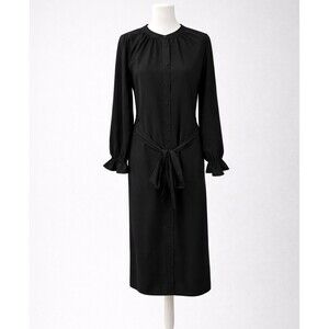 J.Crew Women's Black Dark Academia Schoolhouse Victorian Shirt‎ Dress Tie Waist